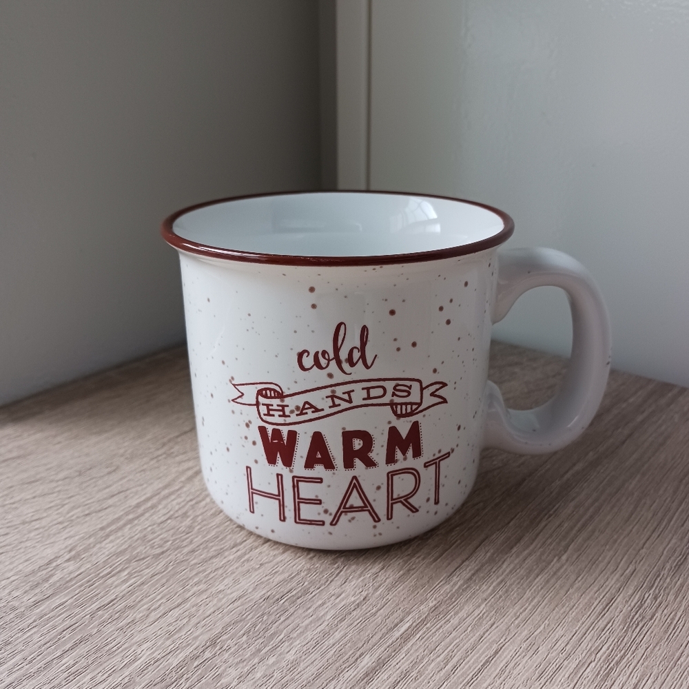 🌷 Sleigh Bell Bistro "Cold Hands Warm Heart" Ceramic Mug